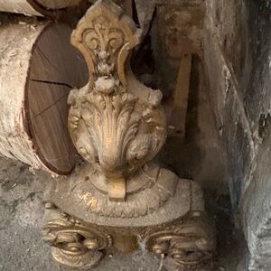 Ornate Gold Fireplace Andiron